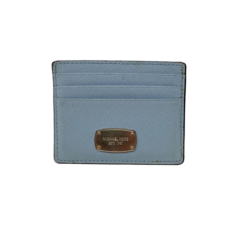 Michael Kors Blue Jet Set Credit Card Case Leather wallet